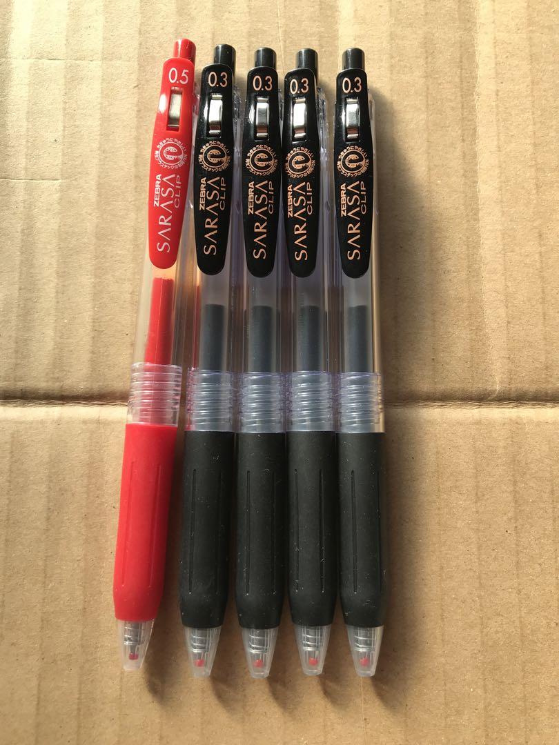【Rare & Discontinued】SARASA CLIP Ballpoint Pen 5-Pack Black & Red