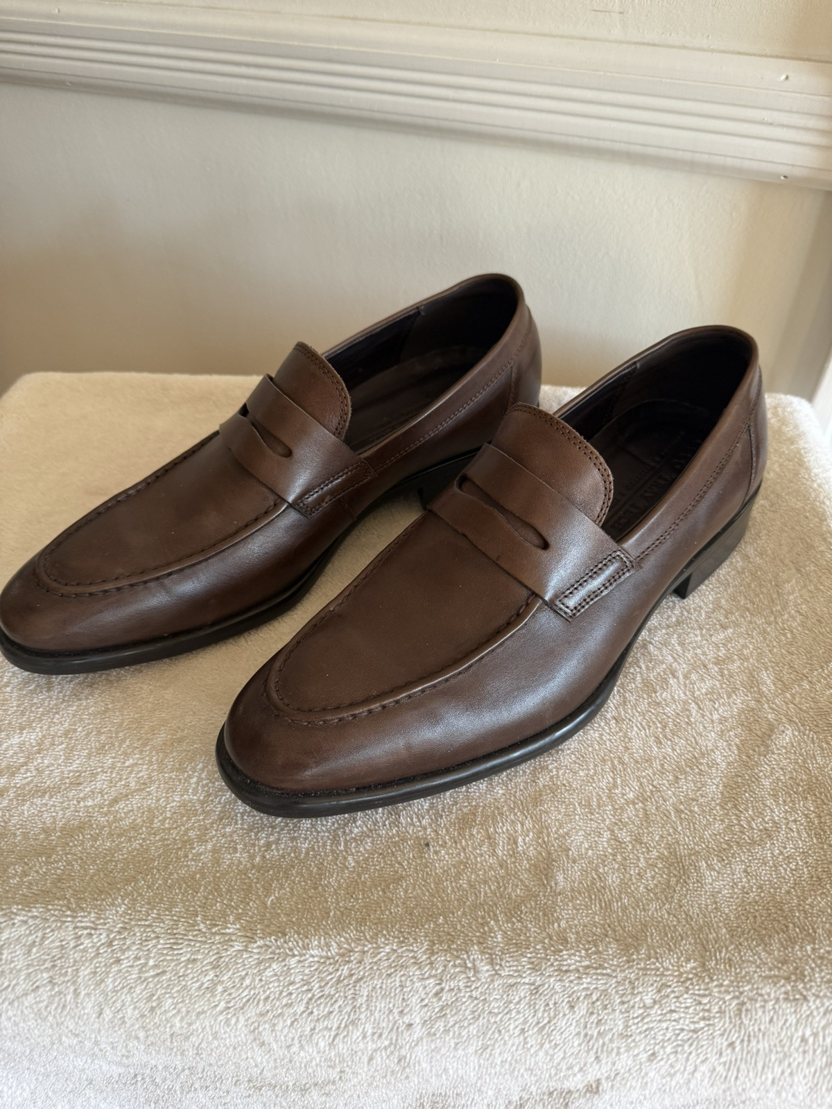 ECCO Citytray Men's Size 10-10.5 Leather Slip-On Dress Shoe NEW
