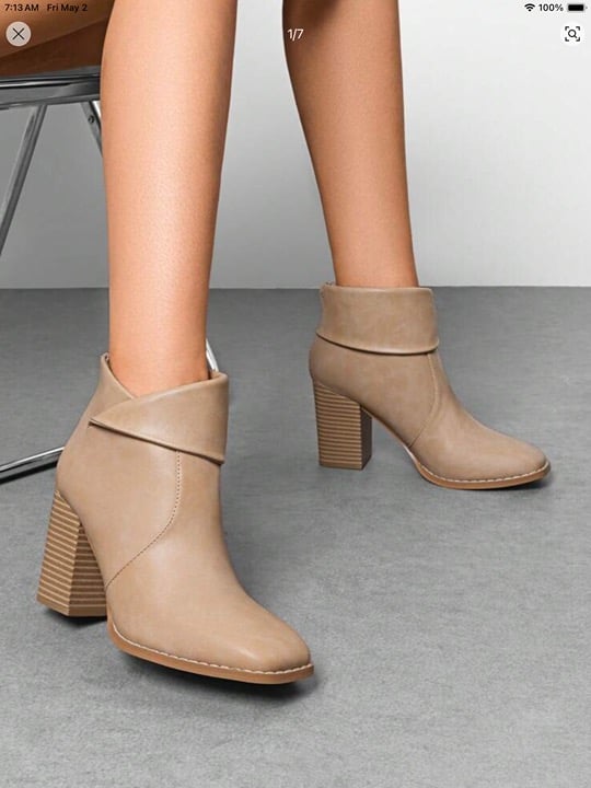 Taupe Pointed Toe Ankle Boots for Women