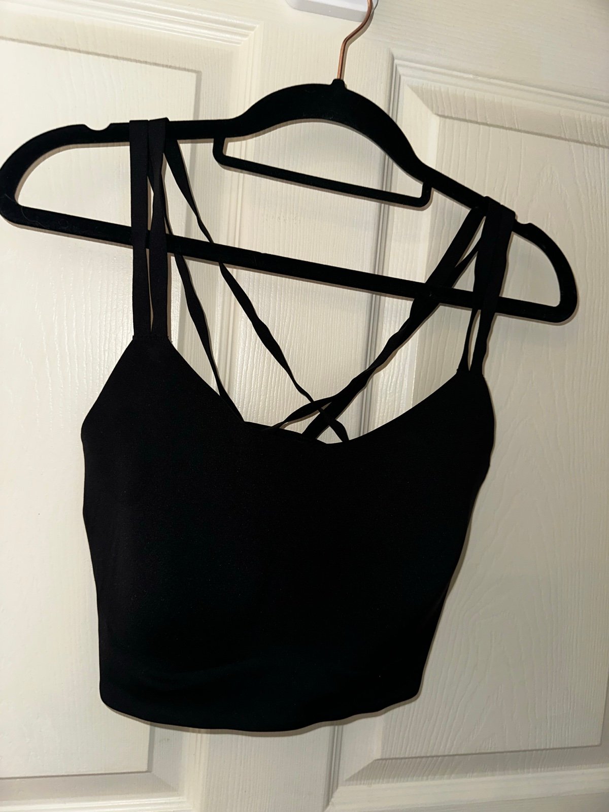 NWT Offline by Aerie Black Strappy Sports Bra L DD gym activewear athletic