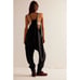 Free People FP One Frankie Jumpsuit Black Waffle Knit Large L NEW