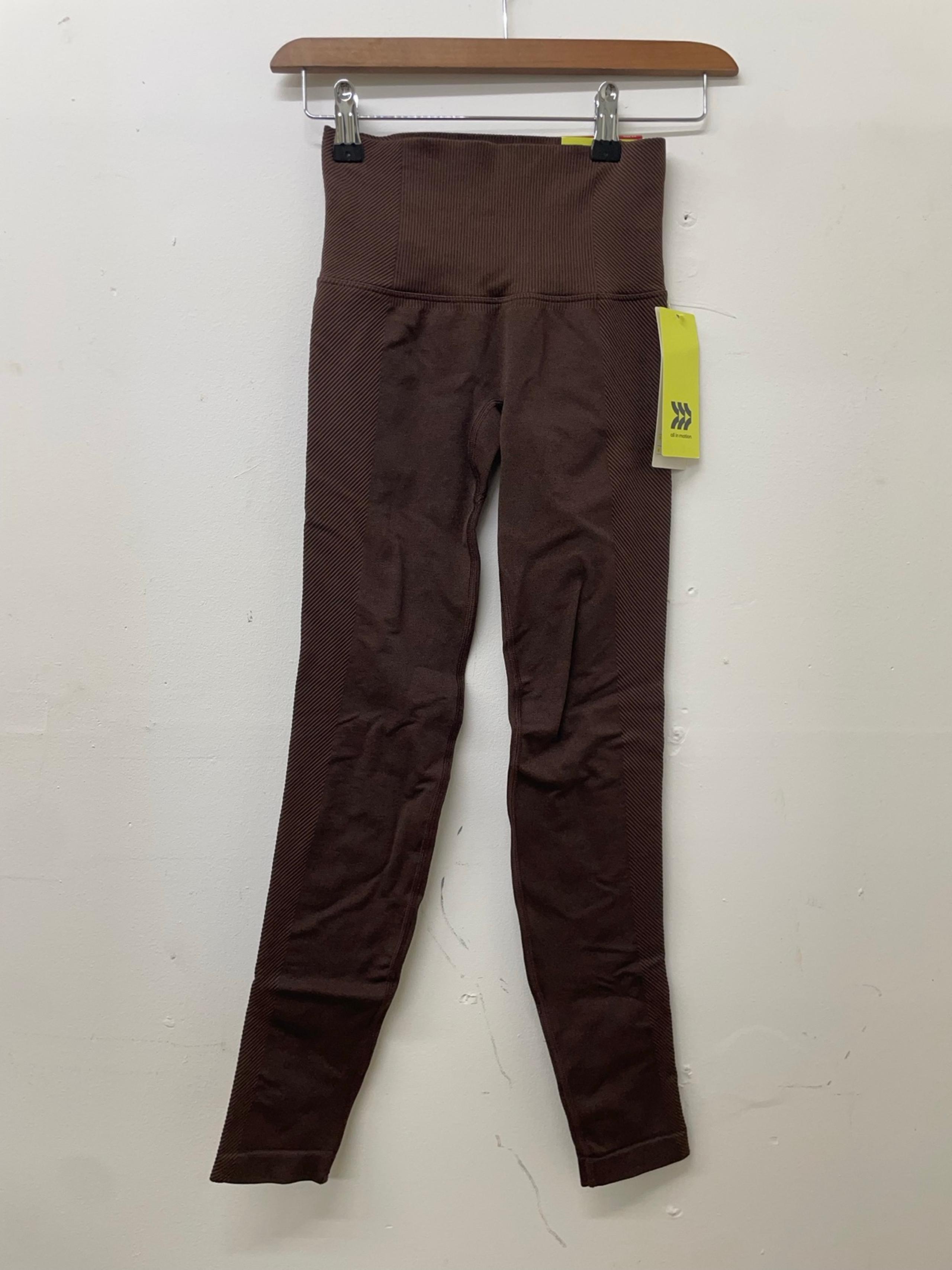 All in motion, Compression leggings, Seamless, Ribbed, women, brown, Size XS NWT