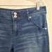 Hudson Womens Collin Flap Skinny Crop Distressed Rip Knee Denim Dark Wash