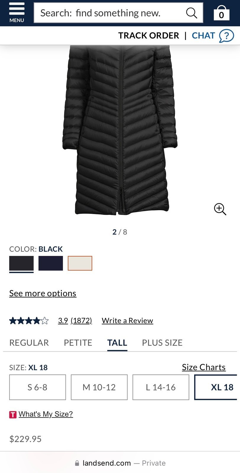 Lands End Down Coat