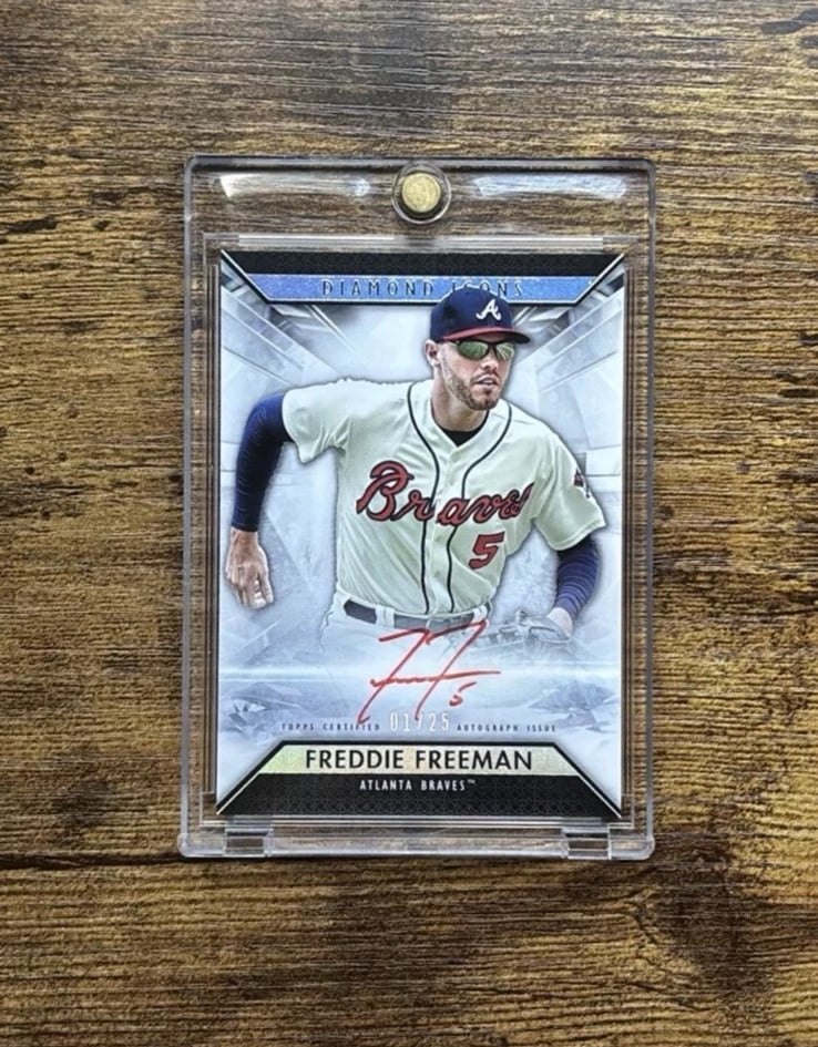 2019 Topps Diamond Icons Freddie Freeman Red Ink Auto 01/25