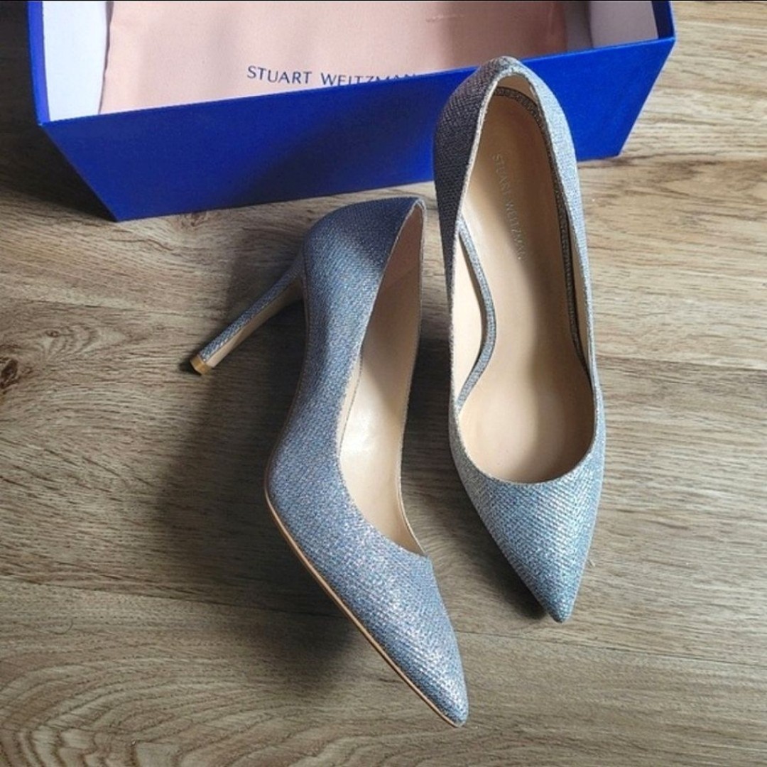 Stuart Weitzman Leigh Metallic Stiletto Pumps Size 7.5