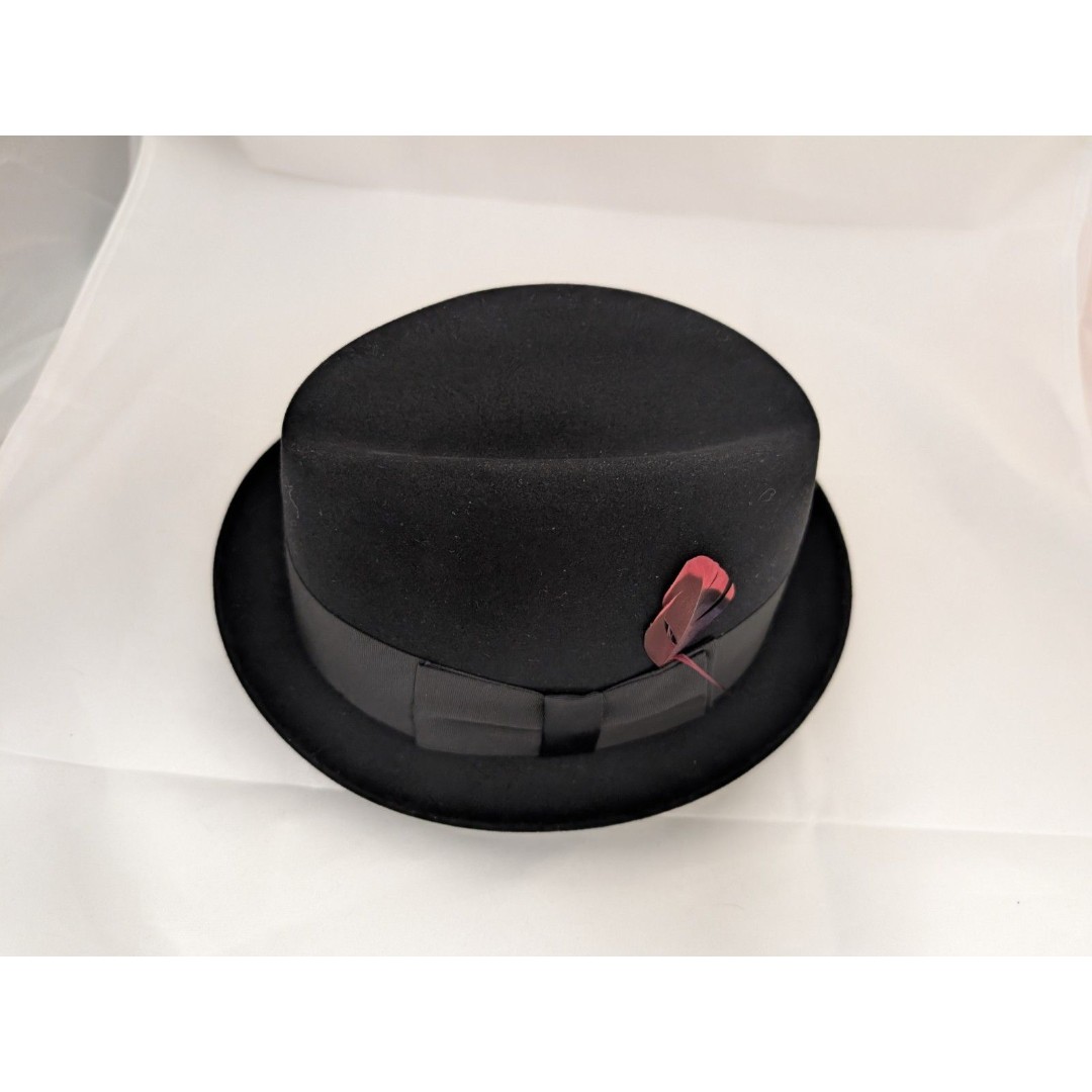 Vintage Nearly Unworn 1960's Dobb's Fifth Avenue Black Trilby Hat - size 7 1/8