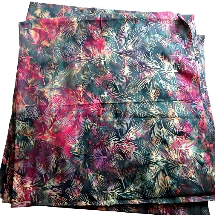 New Multicolor Watercolor Print Pine Leaf Cotton Fabric 10 yards x 44 Wide