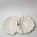 Vintage MCM California Pottery USA B-R 21-18 Dual White Scalloped Dish Handle