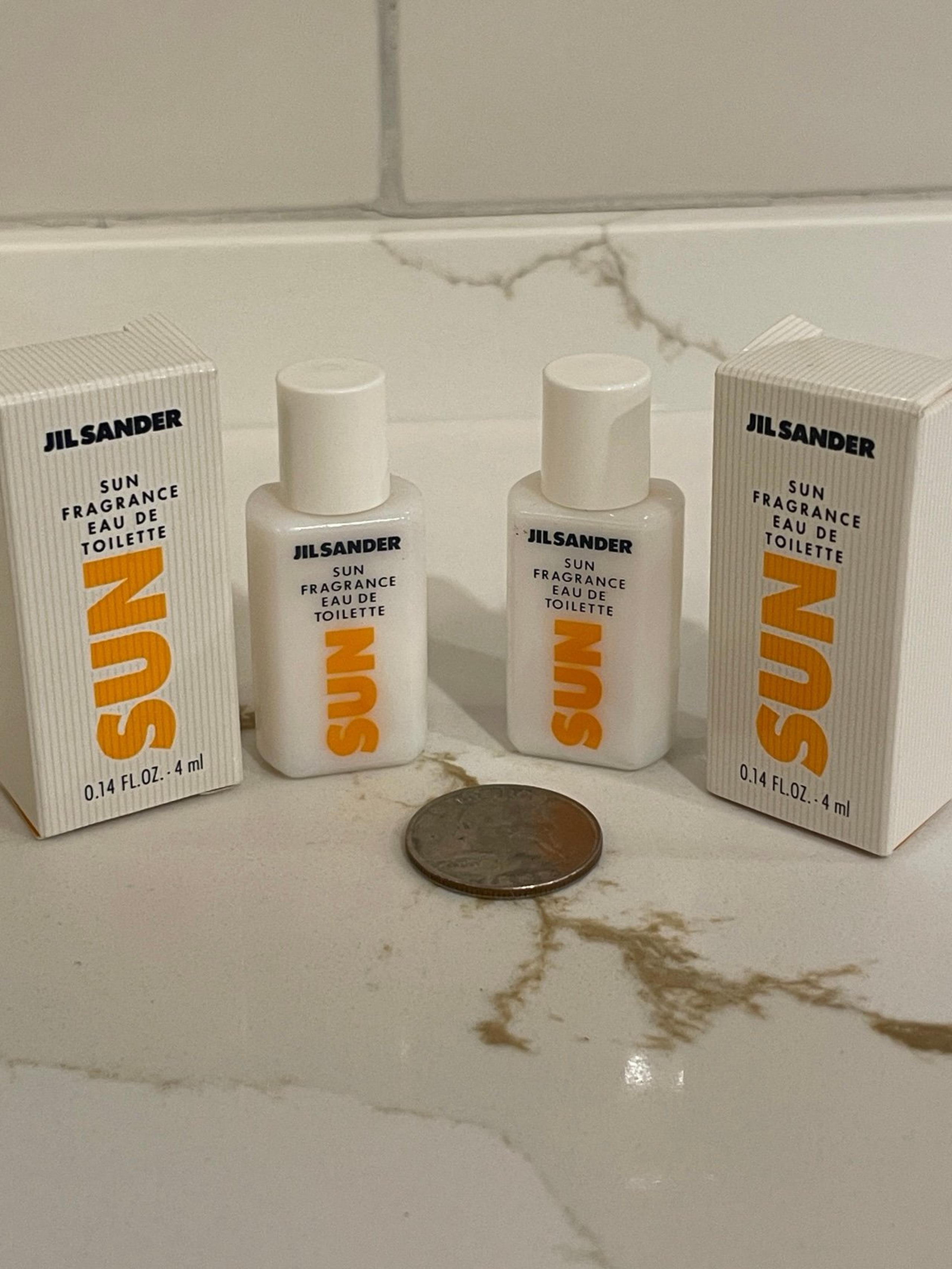 Jill Sander Sun Fragrance EDT Perfume Splash x 2 Mini 0.14 fl oz/4 ml 85% Full