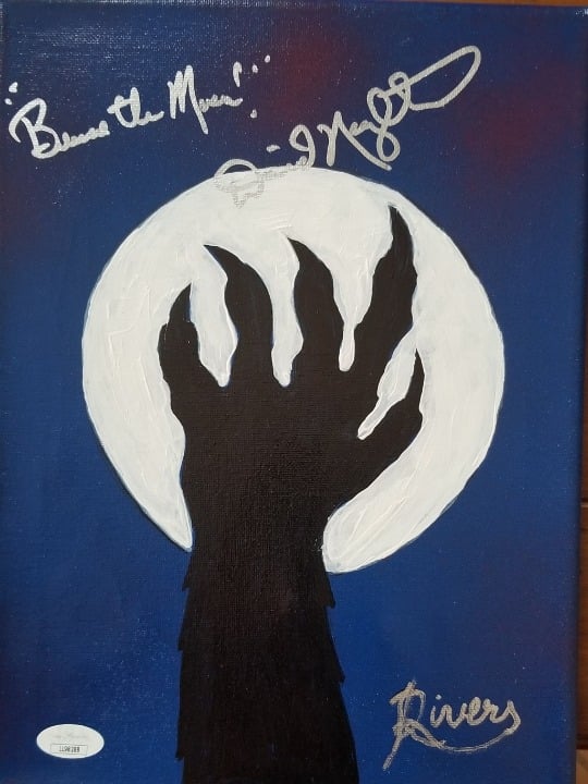 David Naughton signed 8x10 painting Werewolf JSA coa