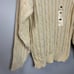 Cherokee Vintage Tennis V-Neck Cable Knit Sweater Cream Cotton Men's M New