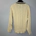 Cherokee Vintage Tennis V-Neck Cable Knit Sweater Cream Cotton Men's M New
