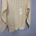Cherokee Vintage Tennis V-Neck Cable Knit Sweater Cream Cotton Men's M New