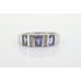 14k Tanzanite Oval and Diamond Channel Anniversary ring. Channel set eternity b
