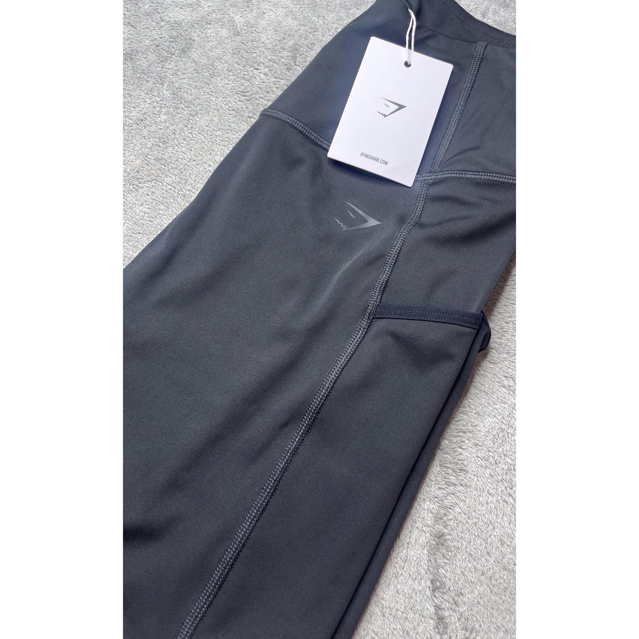 New Gymshark Women's High-Waisted Inseam Pocket Shorts Black Medium
