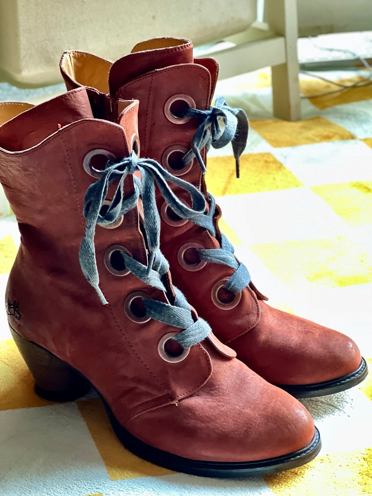 John Fluevog Gladstone Mid-Calf Lace-Up Boot, Size 11M