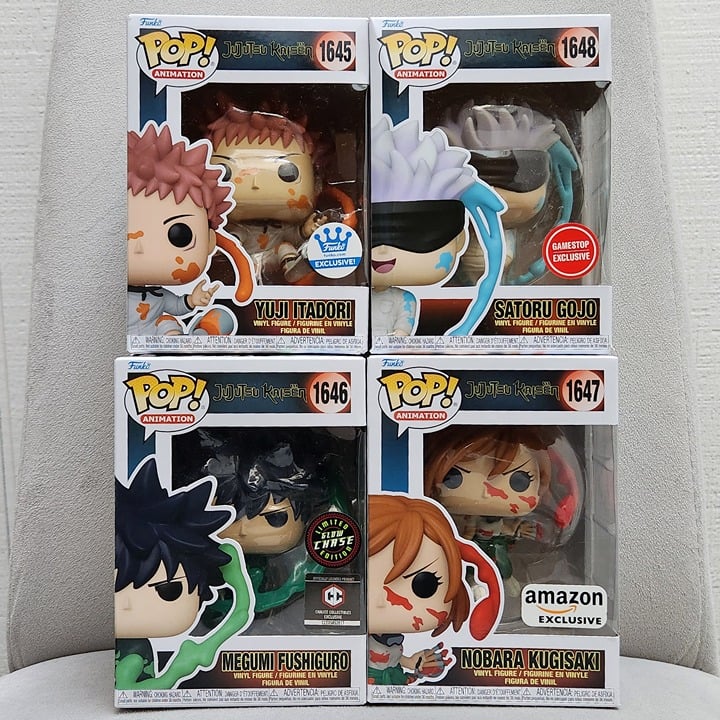 Jujutsu Kaisen Funko Pop Paint Can Yuji, Megumi, Nobara, Gojo (Set of 4 Bundle)