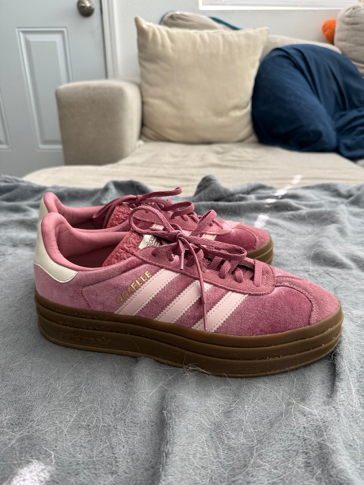 Adidas Sandy Pink Velvet Gazelle Bold