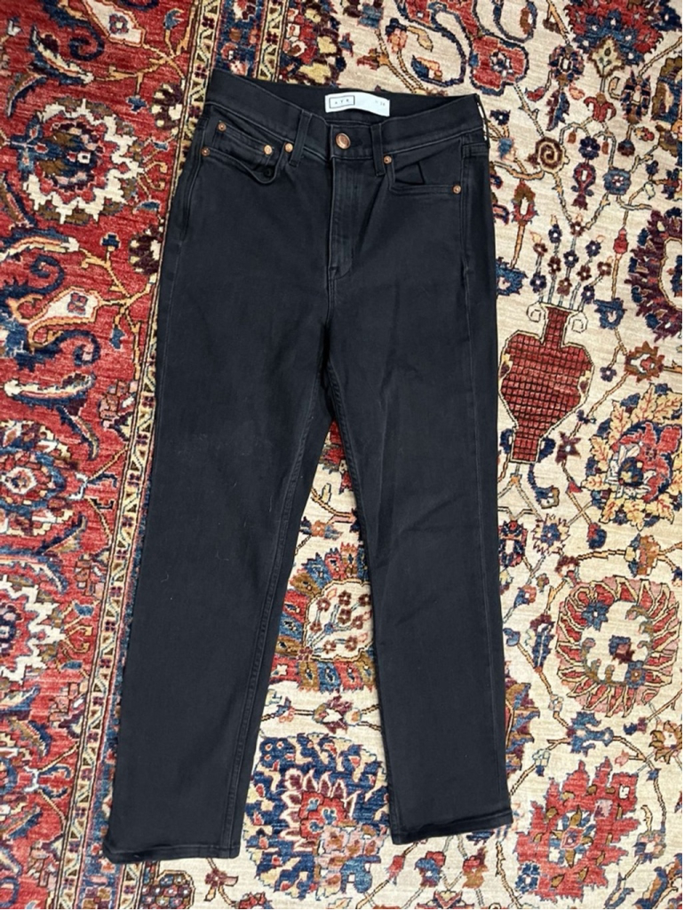 Womens AYR The YES YES YES Black Denim Straight Leg Jeans Size 26