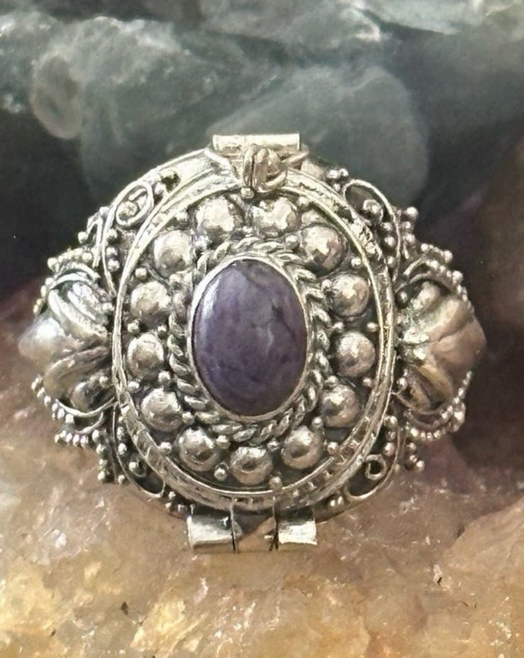 Purpurite Poison Ring Sterling Silver Ring