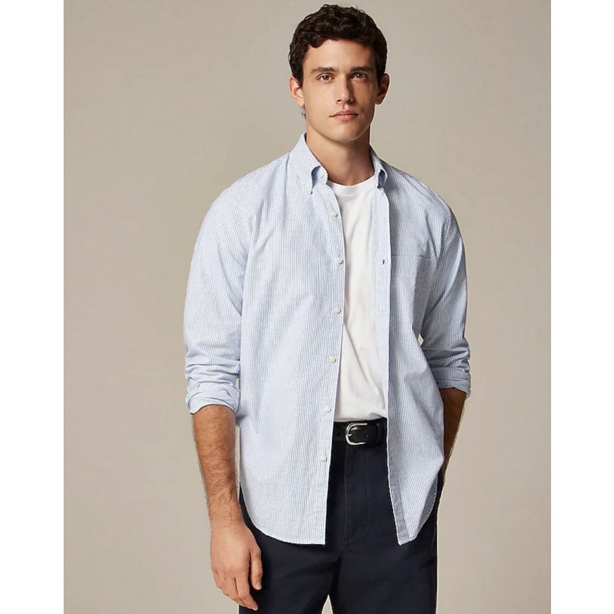 J Crew Slim Untucked Broken In Oxford Button Up Shirt US Men's L New