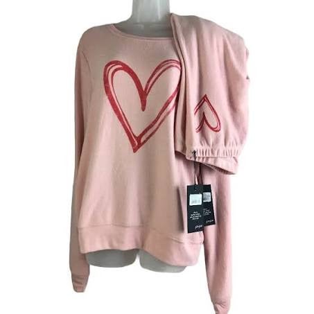 260 Wildfox Pink Heart Lounge SET Sm/Md