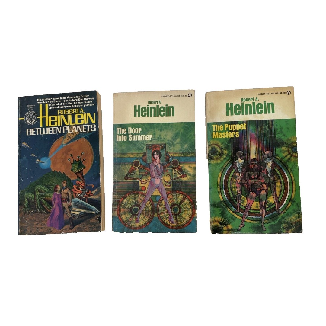 Robert Heinlein 3 Books Between Planets Door Into Summer Puppet Masters PB