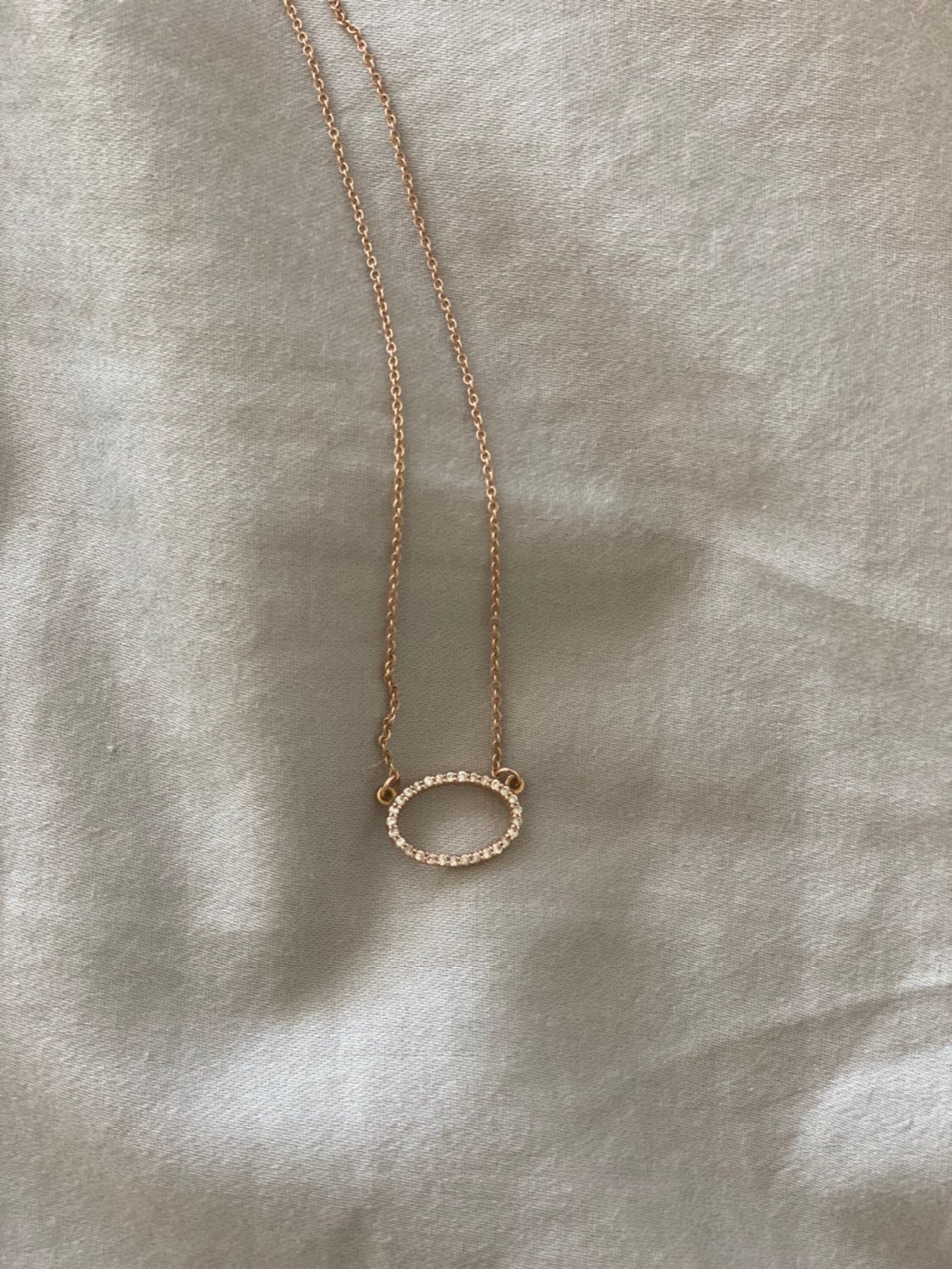 Rose gold pave diamond necklace