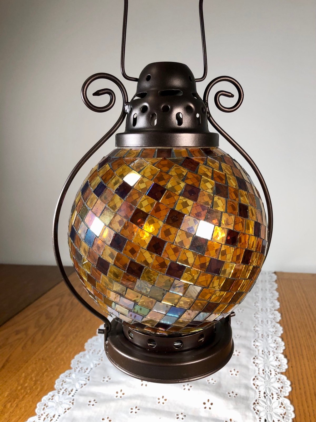 12” PartyLite GLOBAL FUSION mosaic LANTERN candle holder RETIRED Moroccan Style