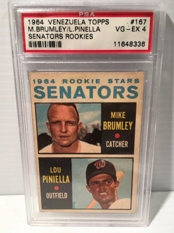 1964 VENEZUELA TOPPS Lou Piniella PSA 4 #167 Rare