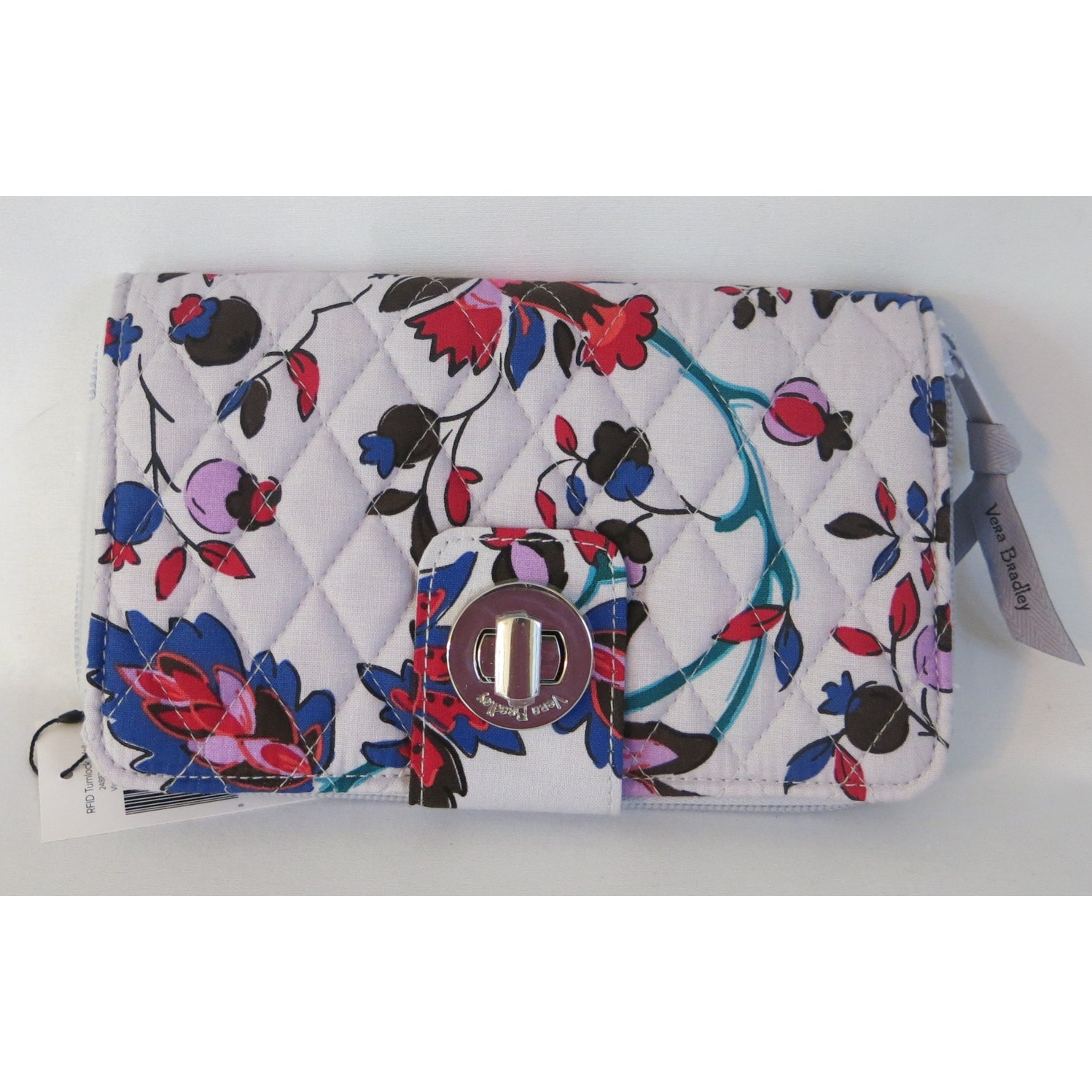 VERA BRADLEY *NWT*  Smartphone Wristlet Wallet Vineyard Floral Turnlock Purple