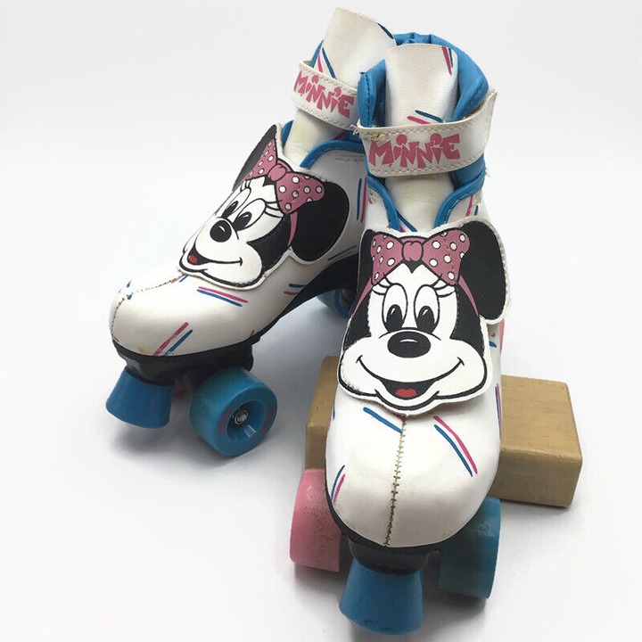 Minnie Mouse Roller Skates Child Youth Sz 2 Disney Character Vintage Quad Wheels