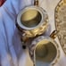 Surger and creamer set with a tray
