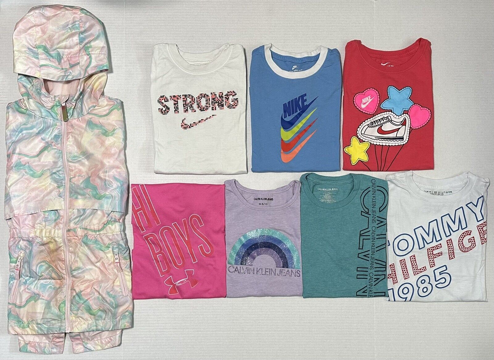 Nike Under Armour Shirts Girls Size Medium 8 10 Youth Short Sleeve Lot of 8