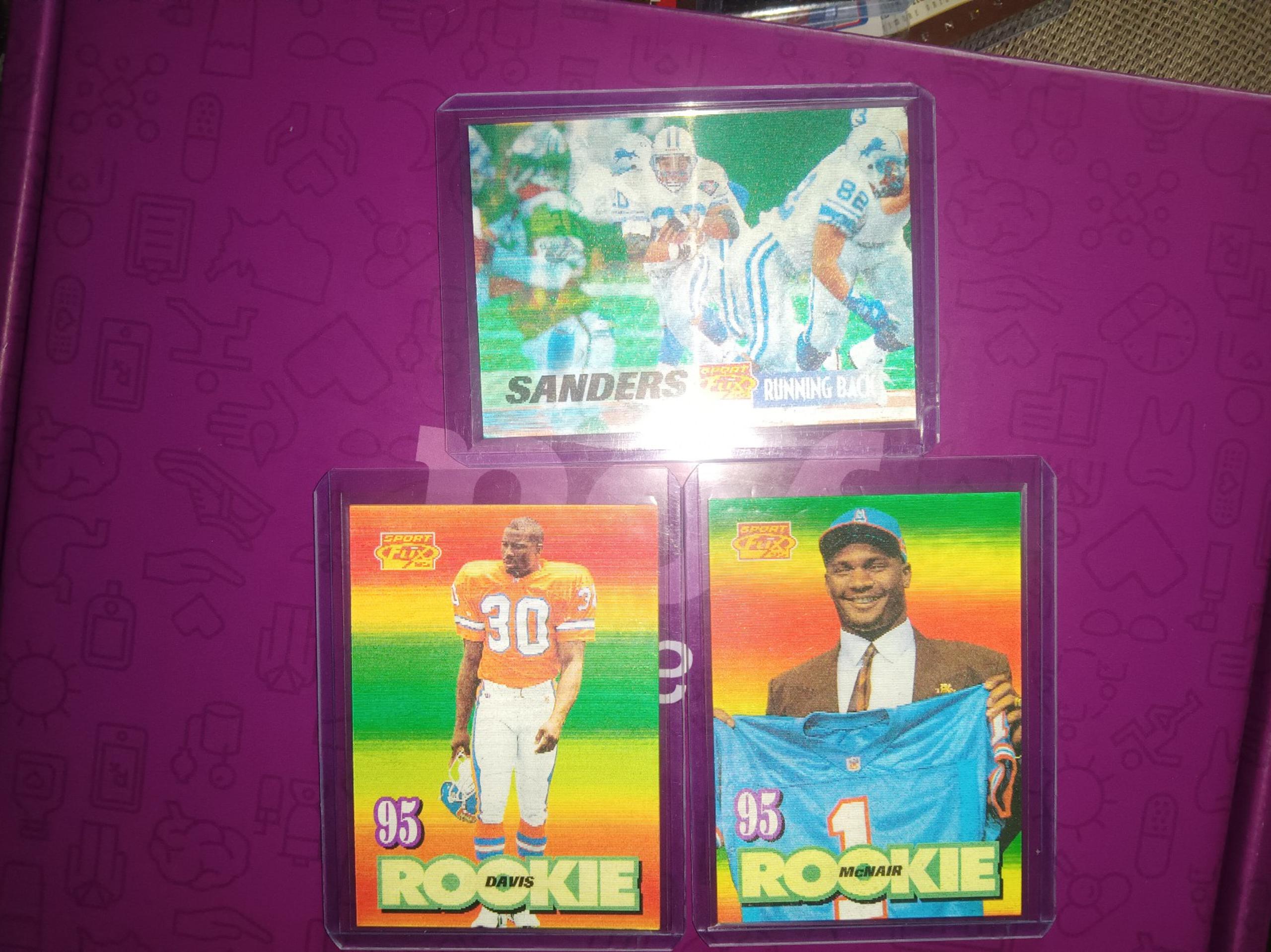 20 NFL CARDS LOT + 3 RARE SPORT FLIX RARE CARDS! TERRELL DAVIS MCNAIR RC SANDERS