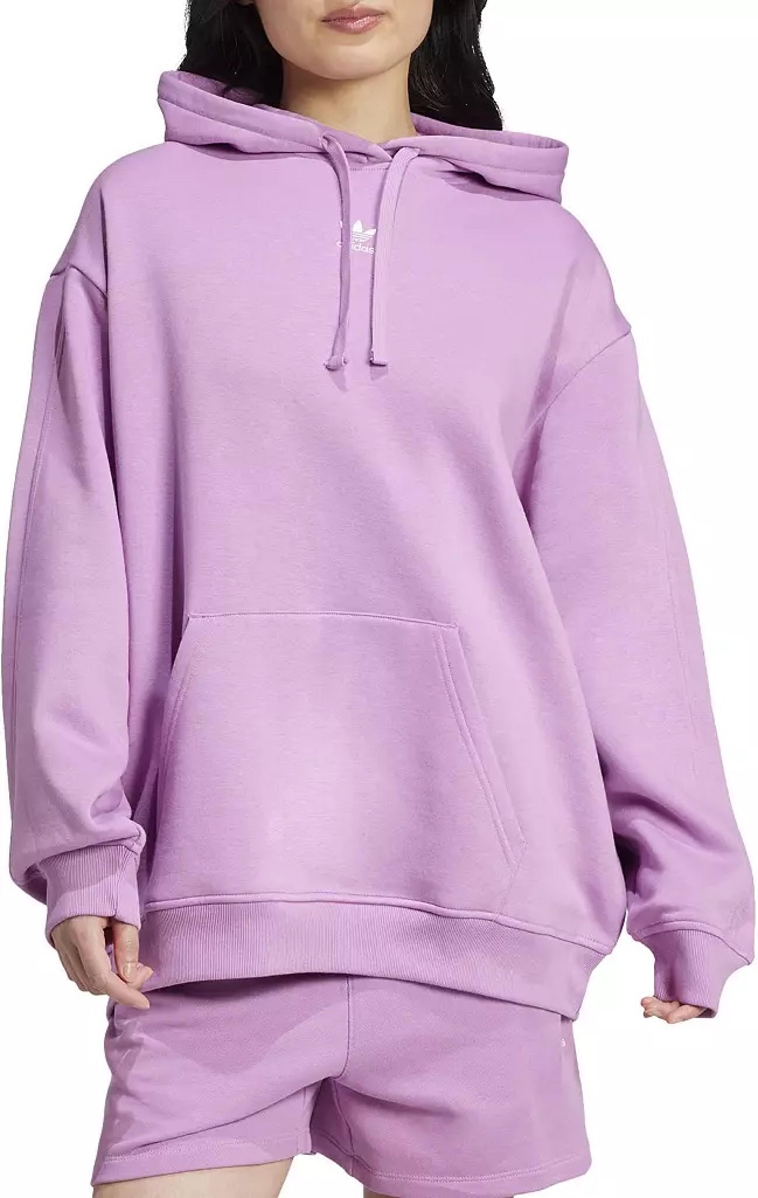 NWT adidas Originals Womens Essentials Oversized Fleece Hoodie - Size M - Purple