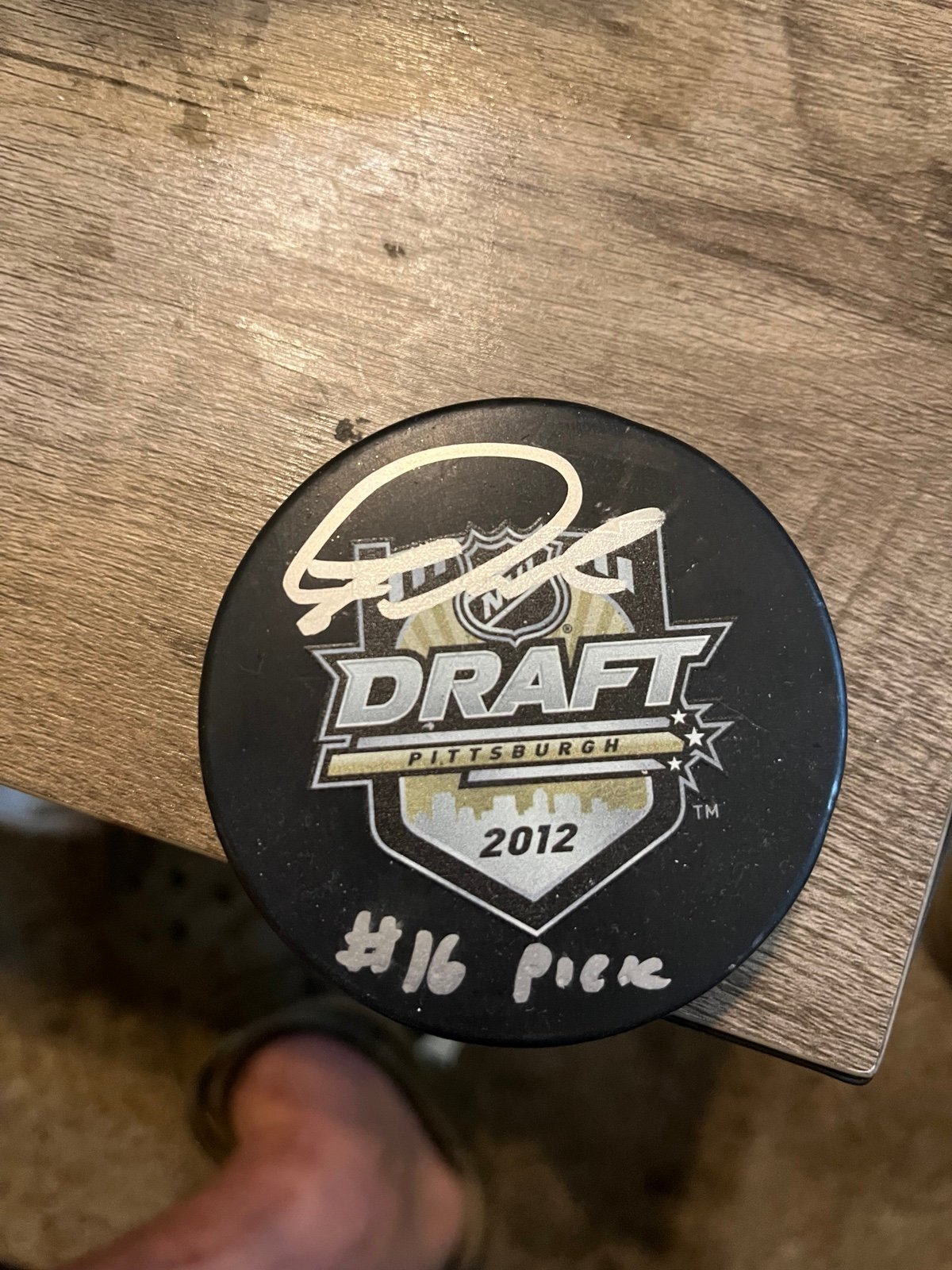 Tom Wilson autographed hockey puck