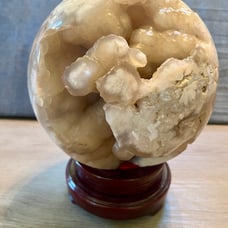 Huge UV Reactive Flower Agate Sphere