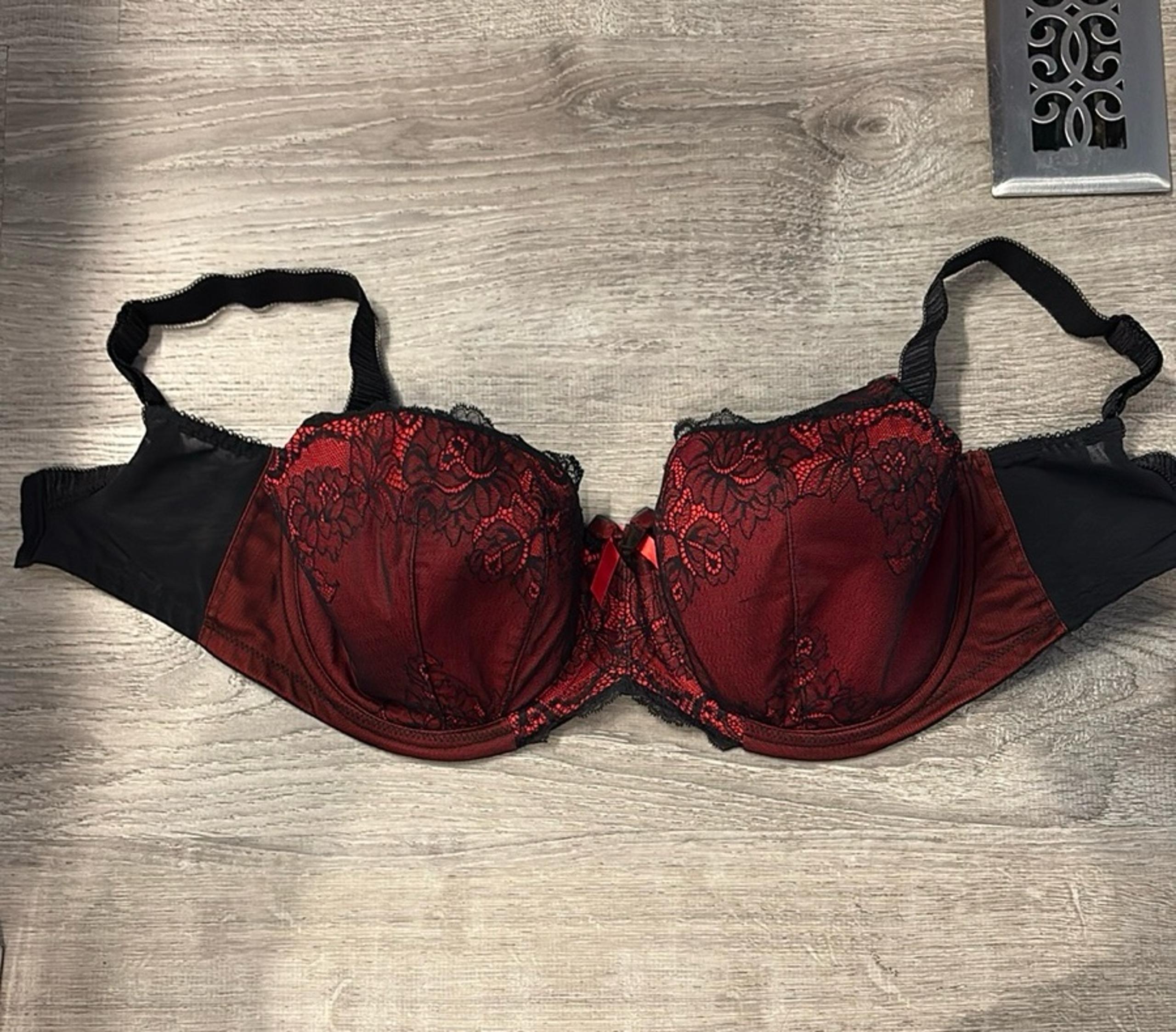 Elomi Red and Black Lace Bra