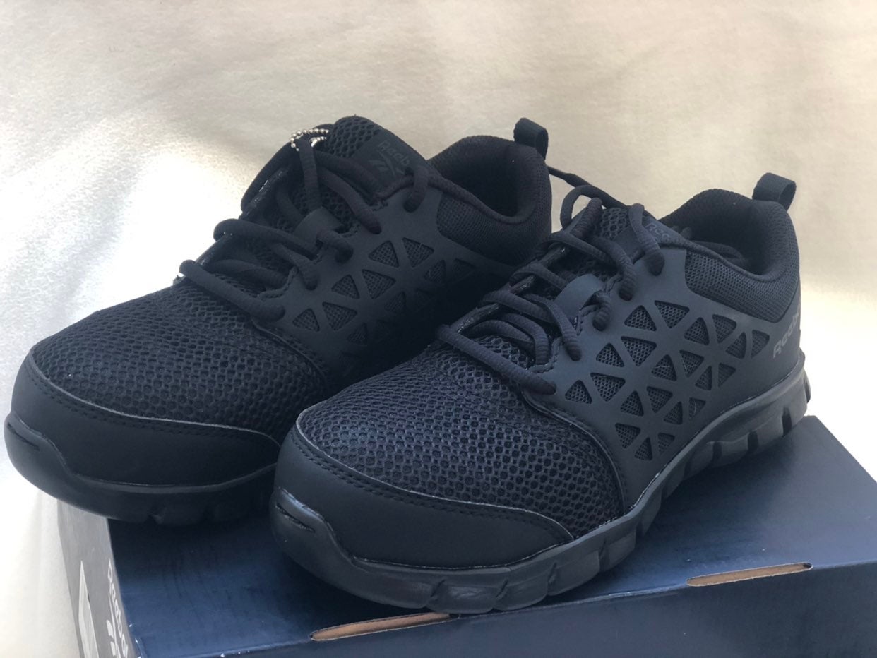Reebok Women's Sublite Composite Toe Black Athletic Work Shoe RB039