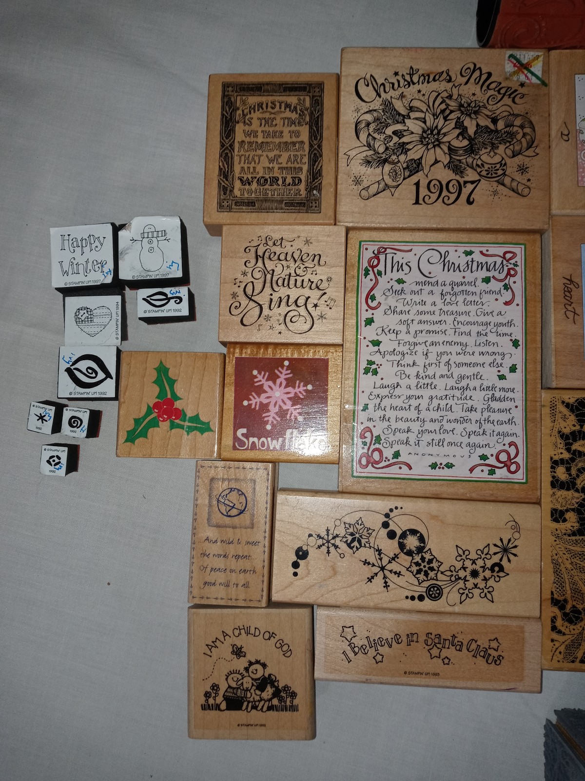 56 Rubber Stamp Lot Miscellaneous Variety Floral / Christmas / Stampendous!