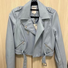 ZARA light blue biker jacket