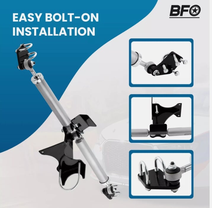 Dual Steering Stabilizer For Ford F-250 F-350 Super Duty 4WD 2005-2024