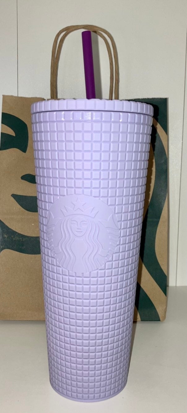 NWT Starbucks Lilac Matte Grid Tumbler