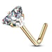 Solid 14kt gold nose piercing with a cute CZ crystal star