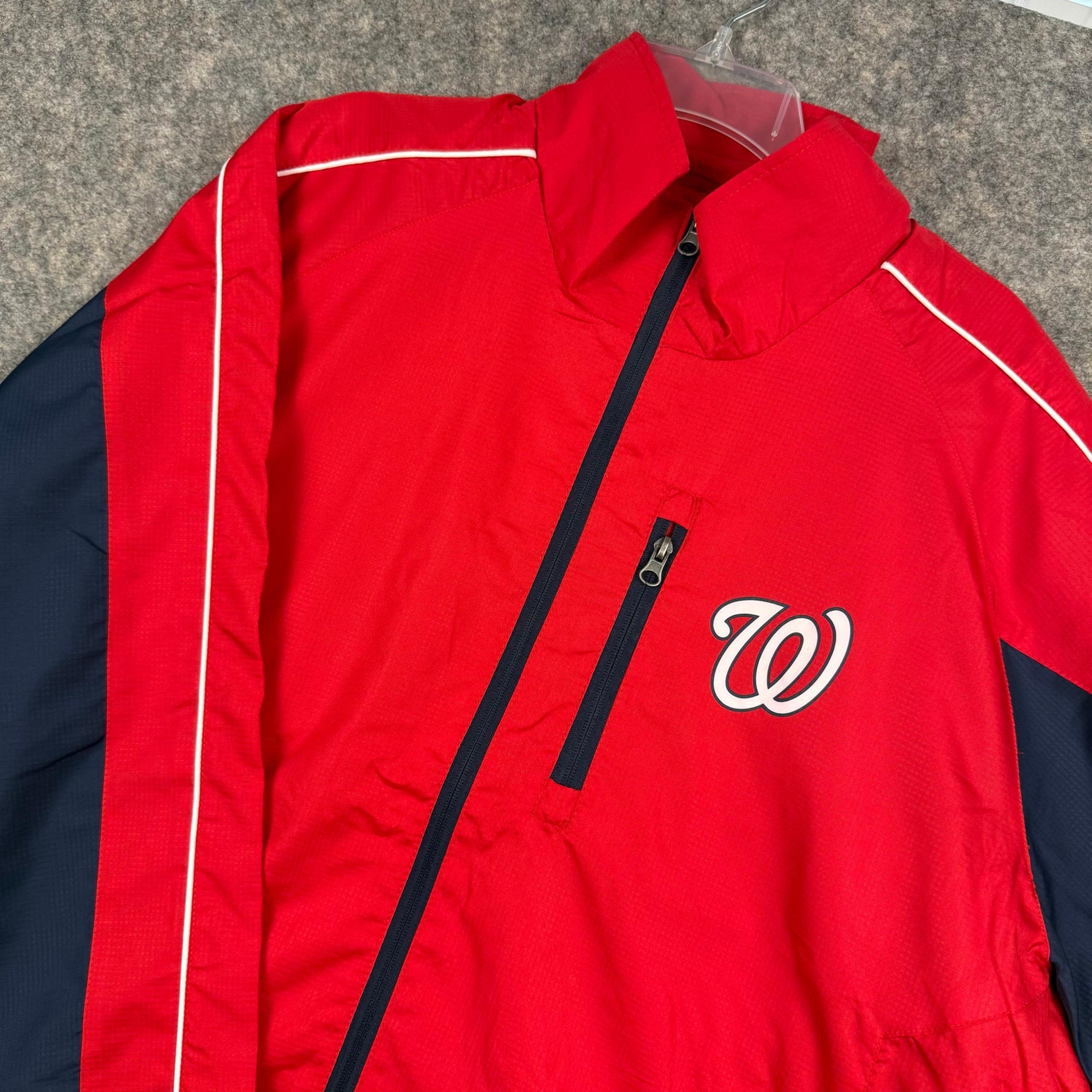 Washington Nationals Men’s Windbreaker Jacket Red Navy Blue Size XL NWT 964