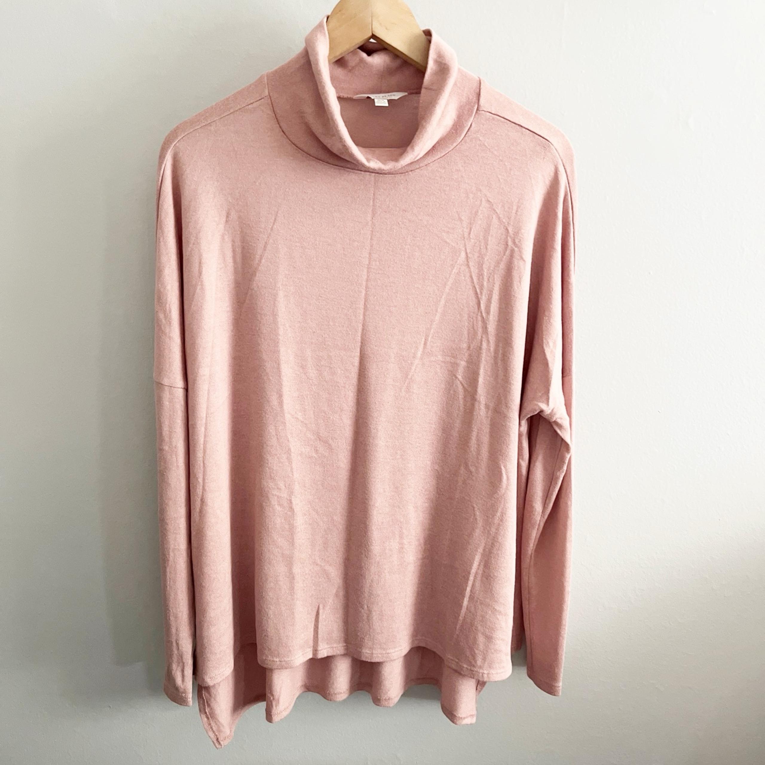 Lucky Brand Cowl Neck Long Sleeve Lightweight Sweater in Blush EUC