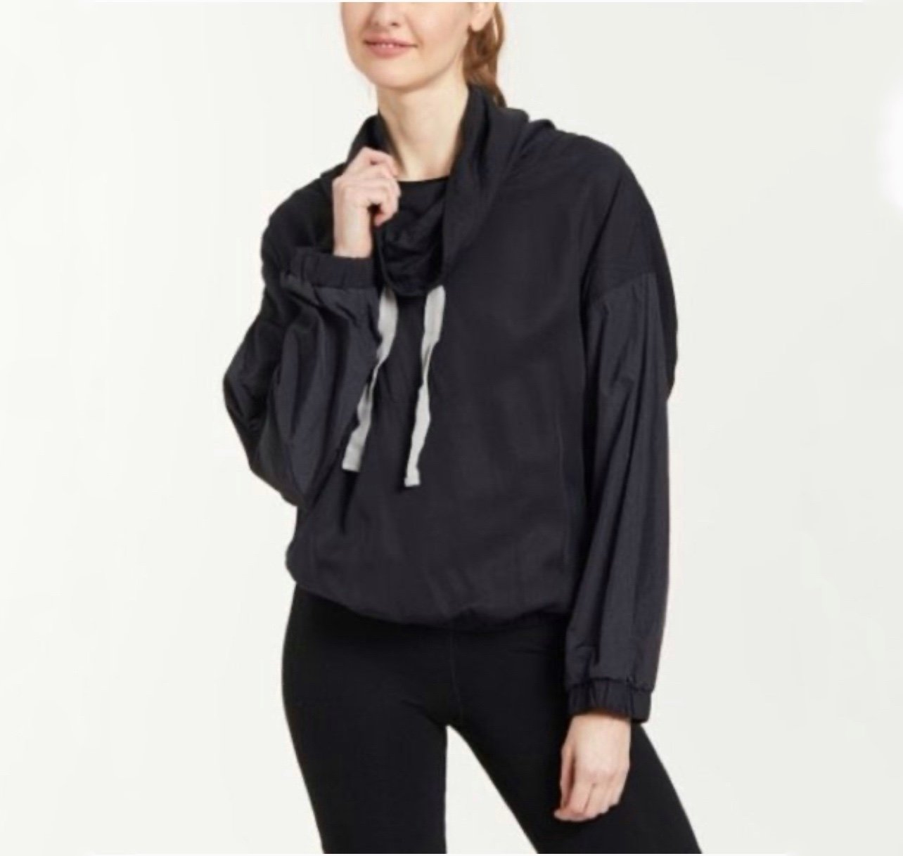 Free People Movement Far & Away Black Pullover Windbreaker Jacket