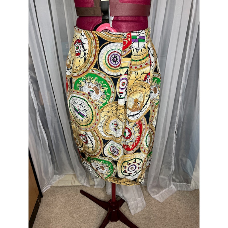 Skirt midi pencil explorer compass print